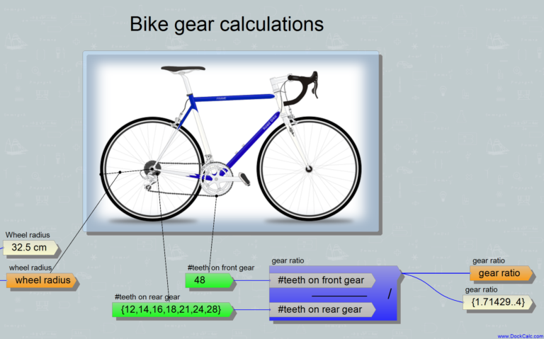 Bicycle gears and air drag calculation